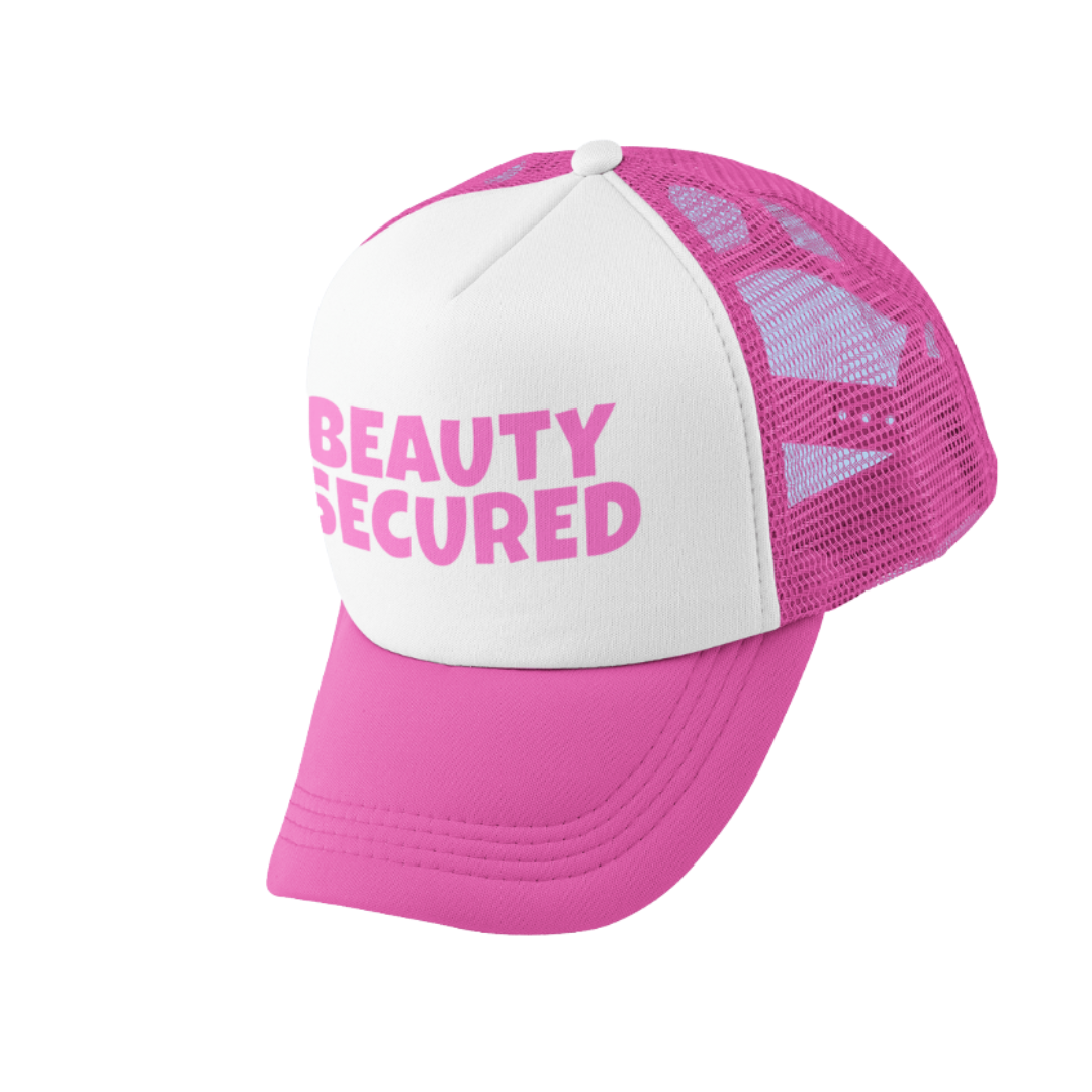 (Pink) Pink & White trucker Hat